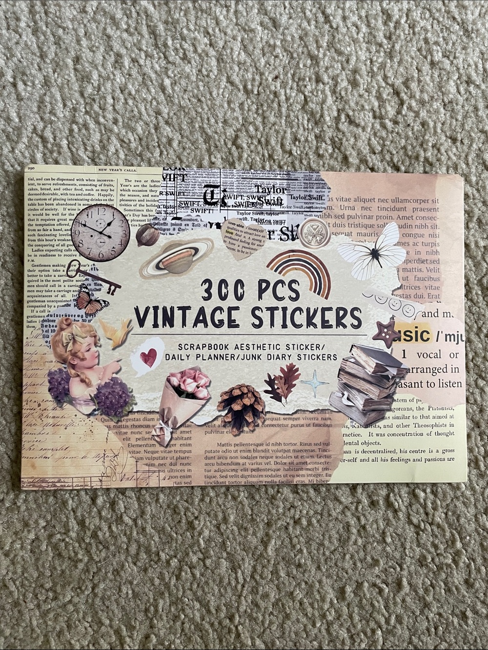 300 Pcs Vintage Stickers, Junk Journal Supplies
